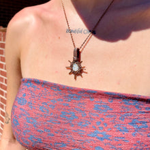 Load image into Gallery viewer, Mini Mother of Pearl Sun Face Pendant