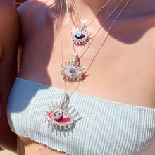 Load image into Gallery viewer, Rhodochrosite & Amethyst Eye Pendant