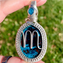 Load image into Gallery viewer, Chrysocolla & Apatite Scorpio Pendant