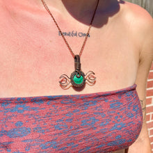 Load image into Gallery viewer, Malachite Triple Moon Pendant