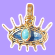Load image into Gallery viewer, Kyanite & Larimar Mini Eye Pendant