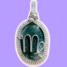 Load image into Gallery viewer, Moss Agate Virgo Pendant