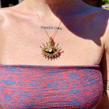 Load image into Gallery viewer, Tigers Eye & Golden Rutilated Quartz Eye Pendant