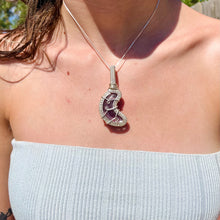 Load image into Gallery viewer, Lepidolite Moon Pendant