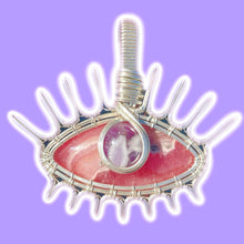 Load image into Gallery viewer, Rhodochrosite & Amethyst Eye Pendant