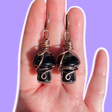 Load image into Gallery viewer, Obsidian Mushroom Earrings