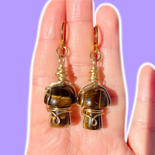 Load image into Gallery viewer, Tigers Eye Mushroom Earrings