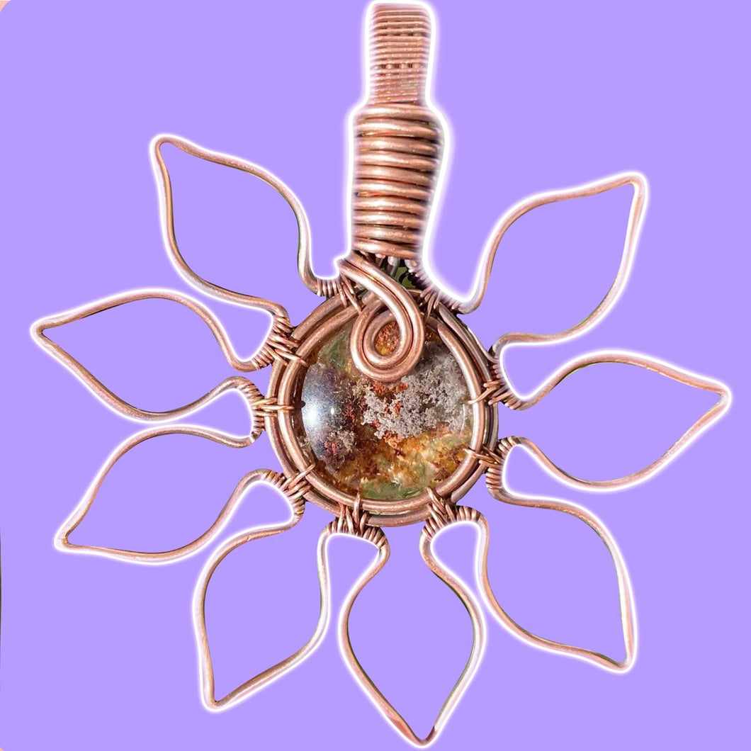 Lodolite Flower Pendant