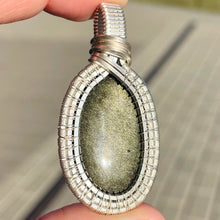 Load image into Gallery viewer, Silver Sheen Obsidian Mini Pendant
