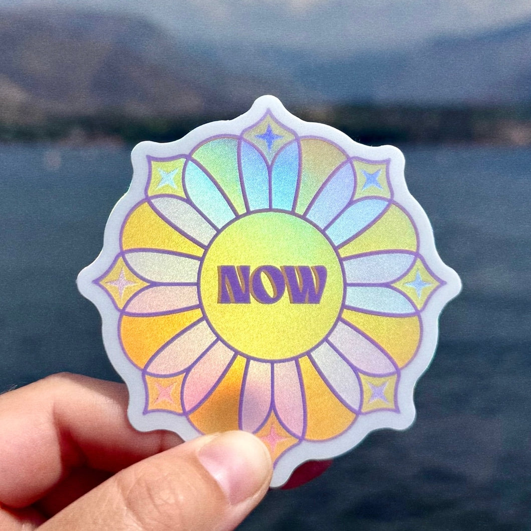 Now Power Flower Holographic Sticker