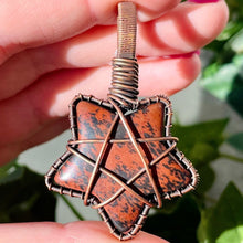 Load image into Gallery viewer, Mahogany Obsidian Pentagram Pendant
