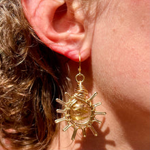 Load image into Gallery viewer, Rutilated Quartz Sun Earrings
