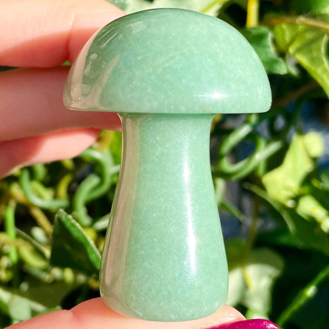 Green Aventurine Mushroom Carving